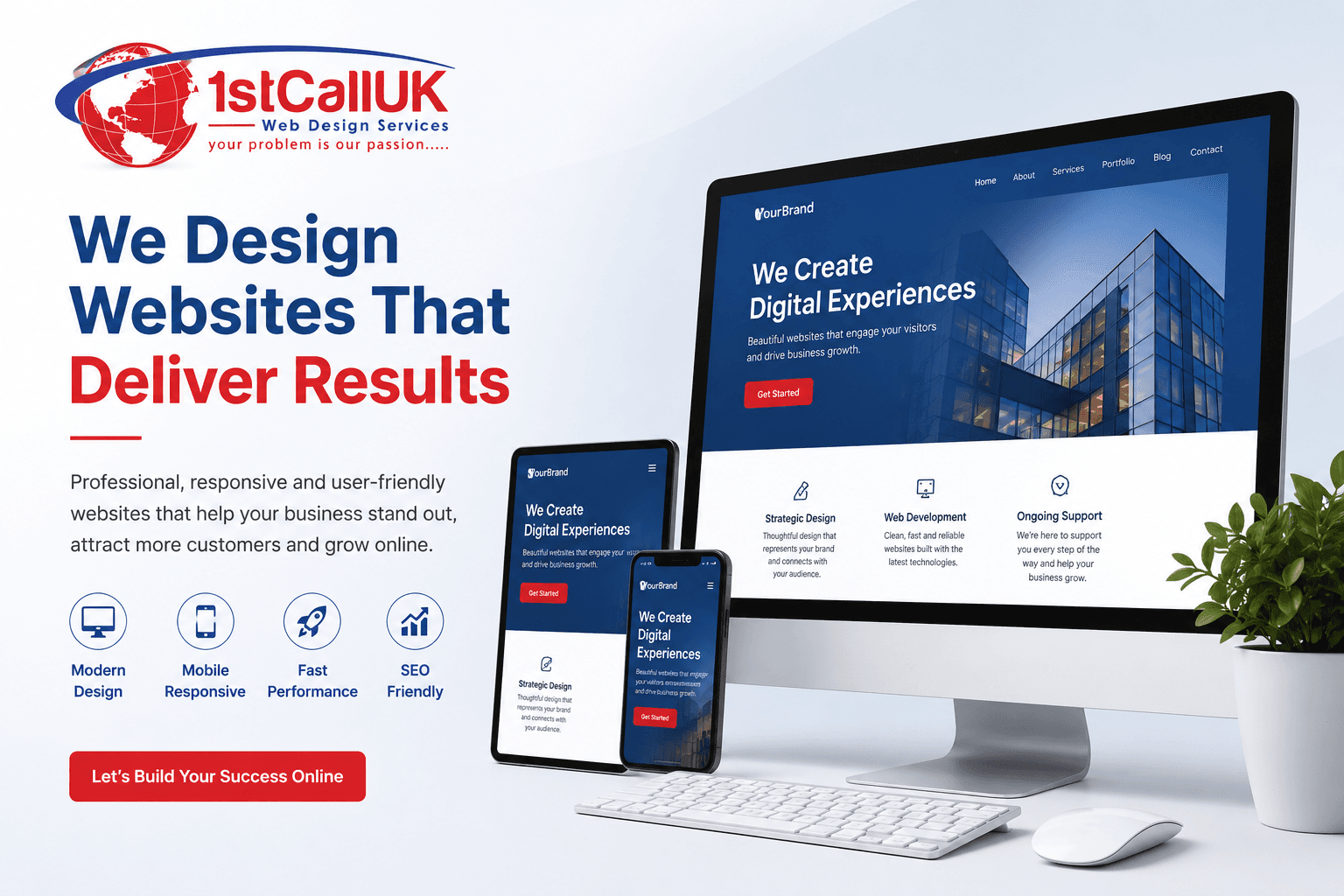 Website design showcase for 1st Call UK